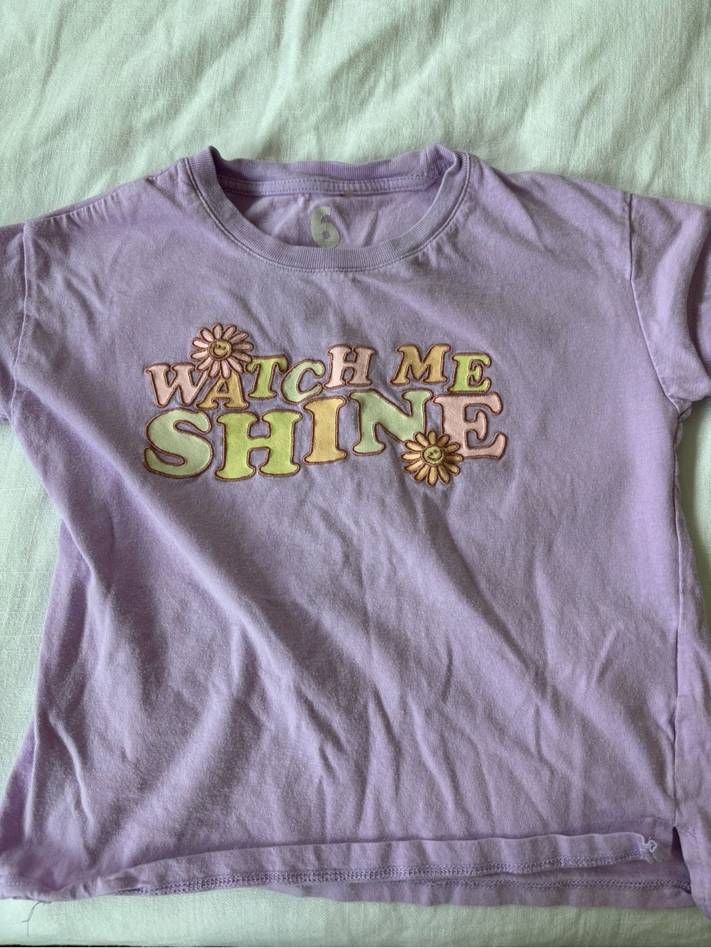 Kids Lavender 'Watch Me Shine' Graphic Short Sleeve Tee cotton on